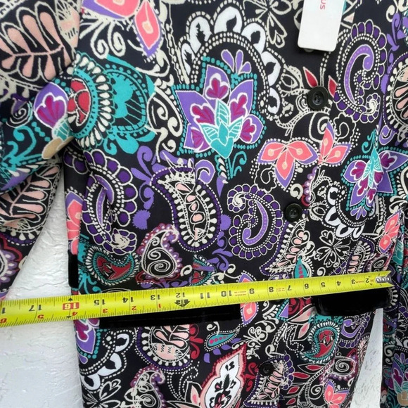 OC Order Plus Womens Carlisle Paisley Stylish Printed Coat Multicolor Sz Large - Picture 2 of 15